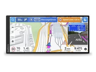Garmin Drive 8.8 sat nav with a wide screen showing a map and junction view