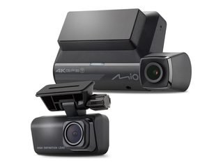 Mio MiVue 956WD front dash cam with a smaller rear camera and mount